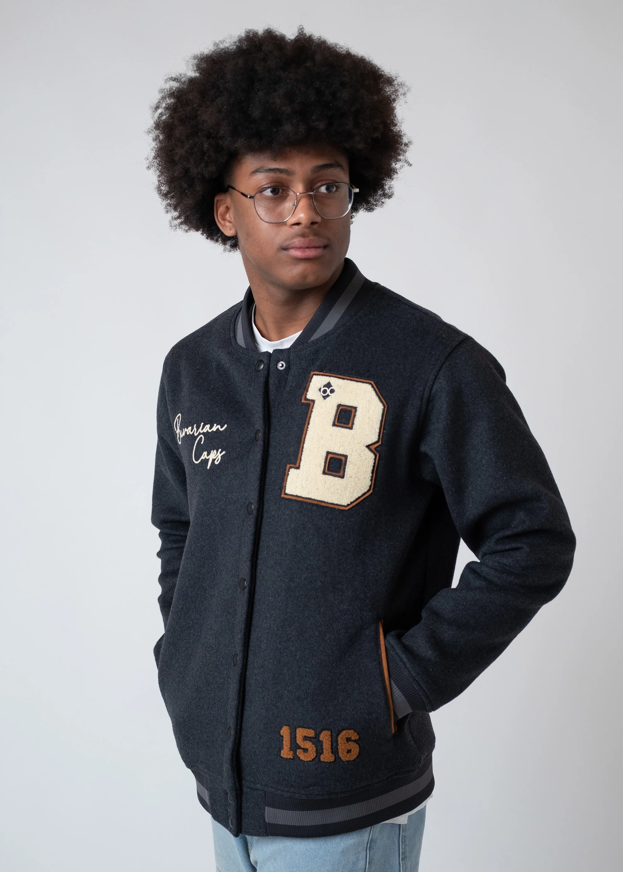 Collegejacke "BC" - dunkelgrau - Image 2