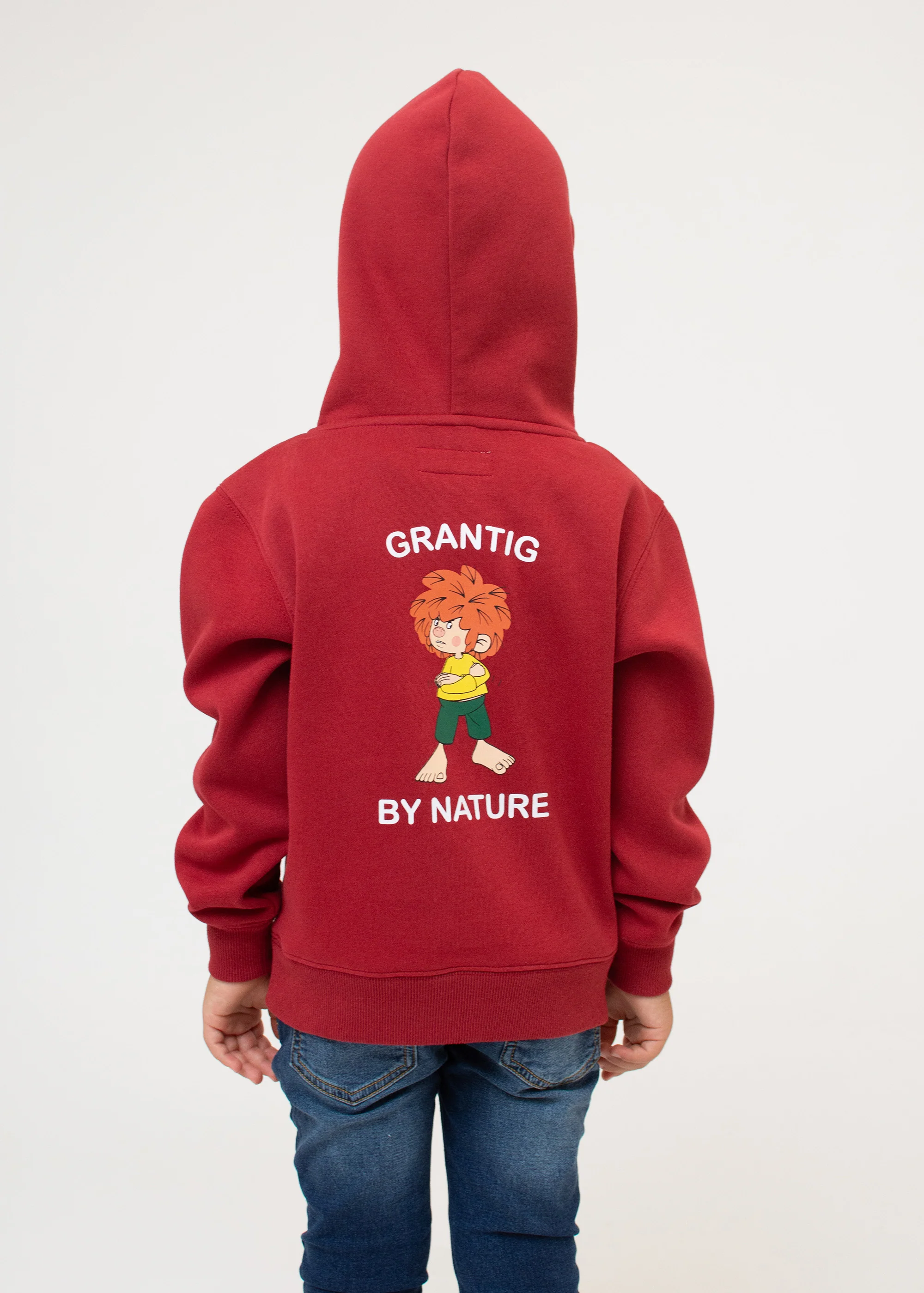 Hoodie "Grantig by nature v2" - dunkelrot (Kinder) - Image 5