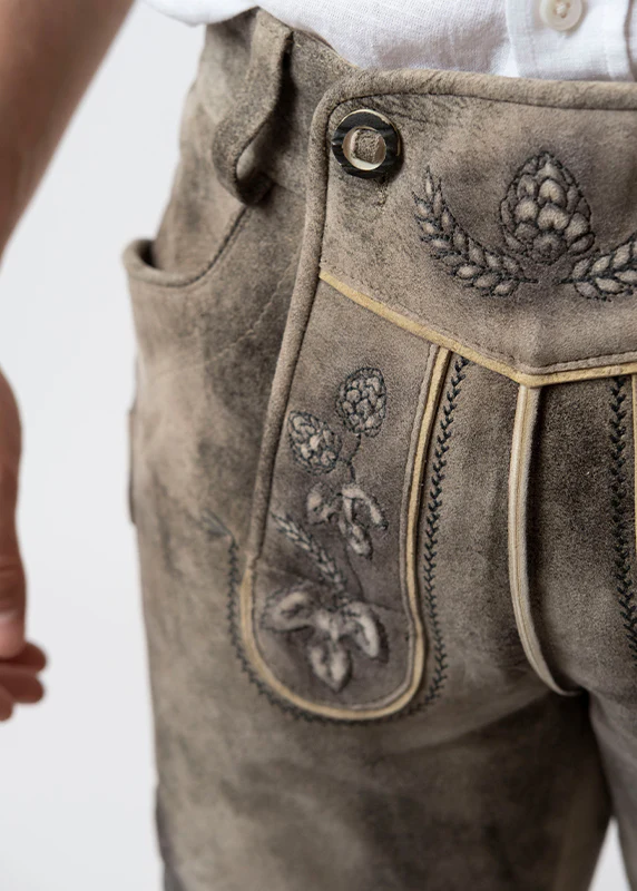 Lederhose "Reinheitsgebot" - graubraun - Image 4