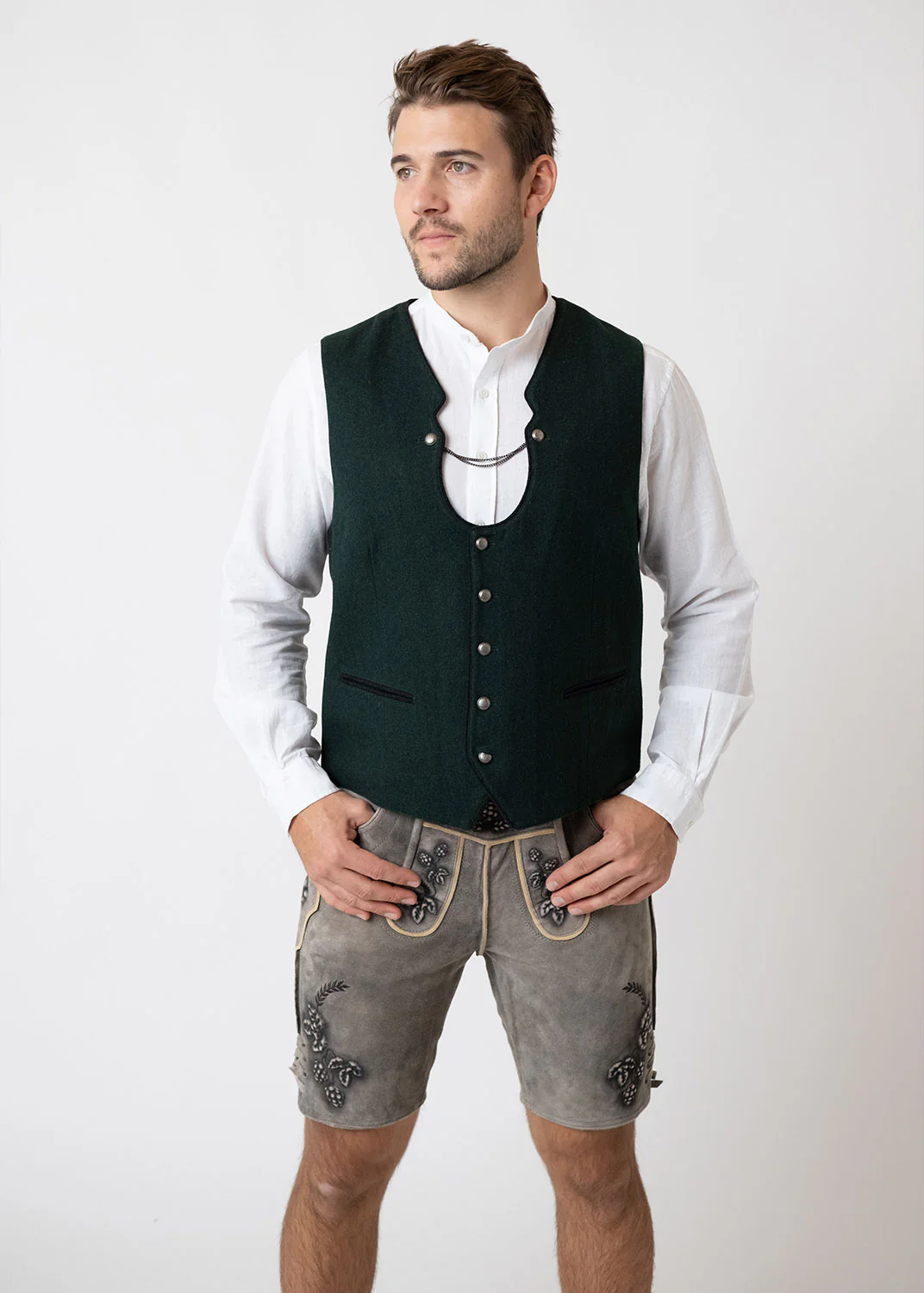 Lederhose "Reinheitsgebot" - graubraun/grün - Image 6