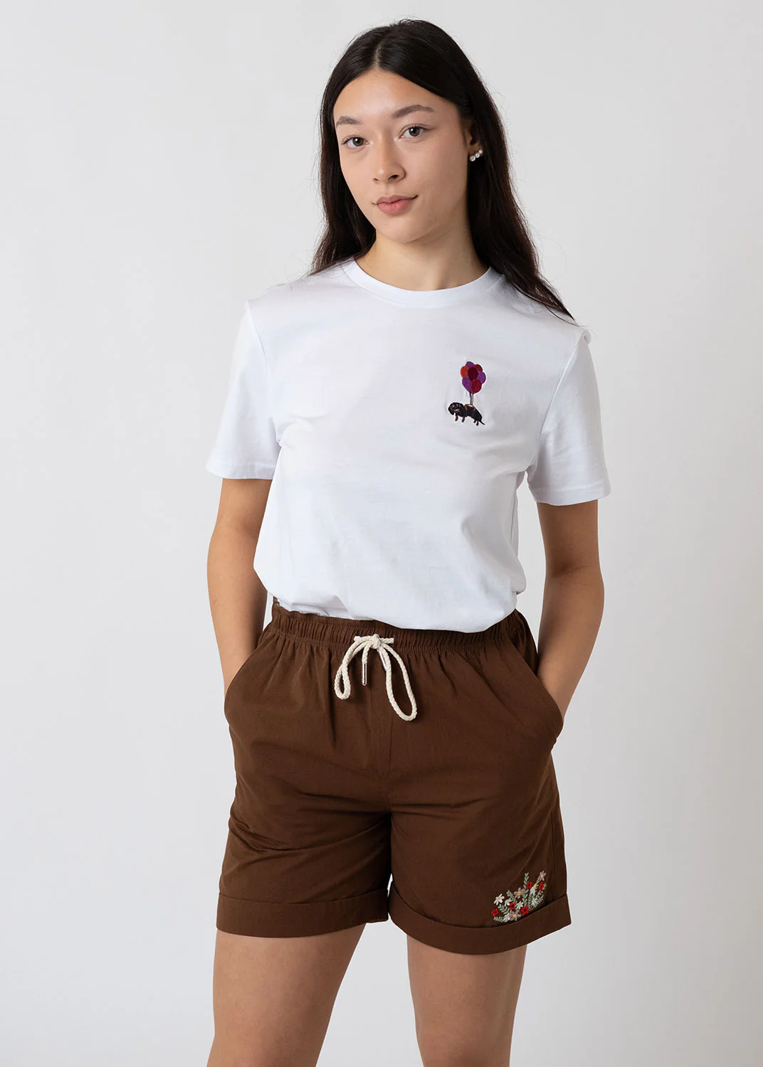 Short "Blumenwiese" - dunkelbraun - Image 3