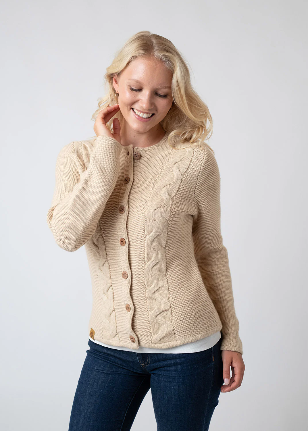 Strickjacke "Martha" - hellbraun - Image 2