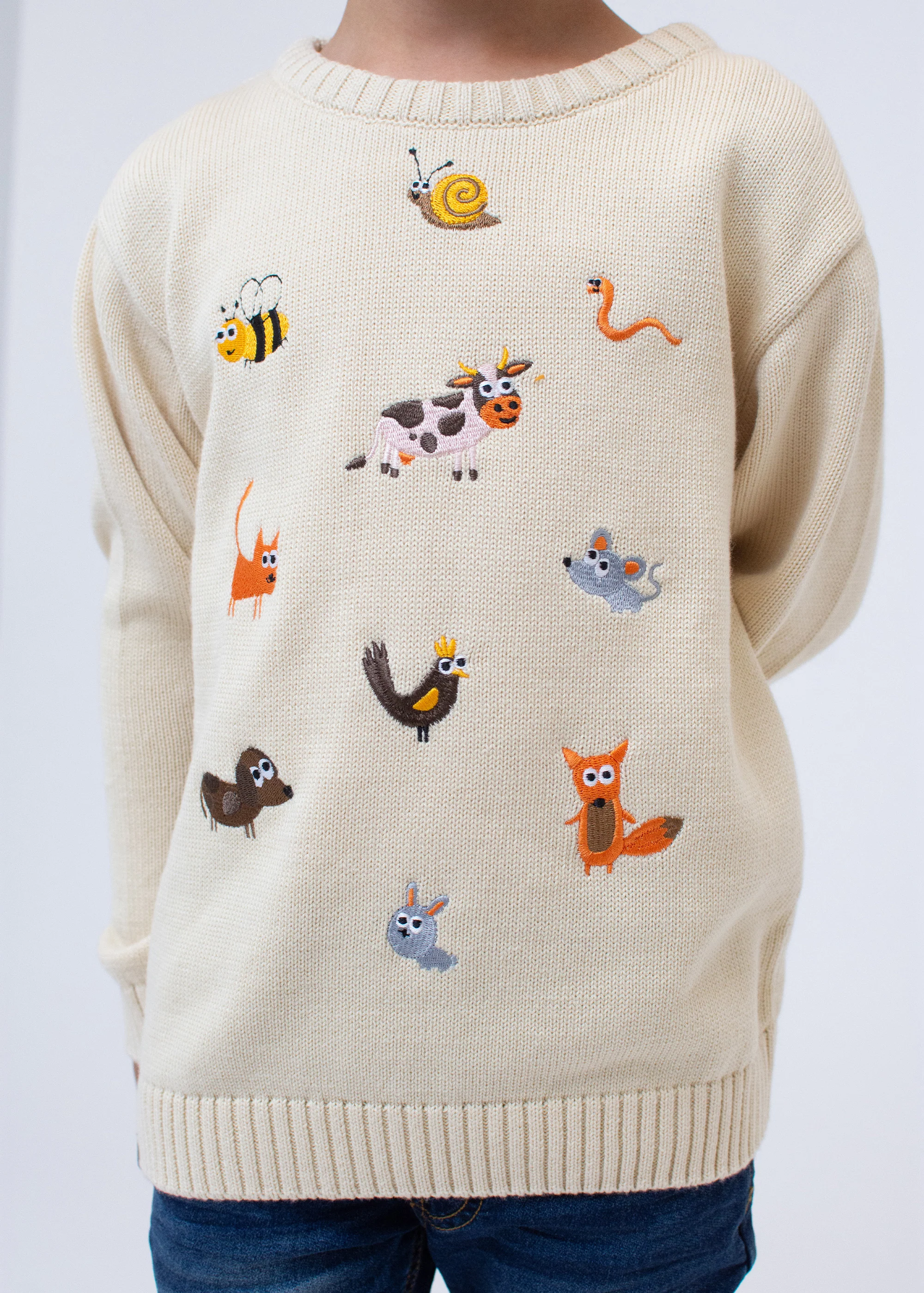 Strickpulli "Tierfest" - beige (Kinder) - Image 3