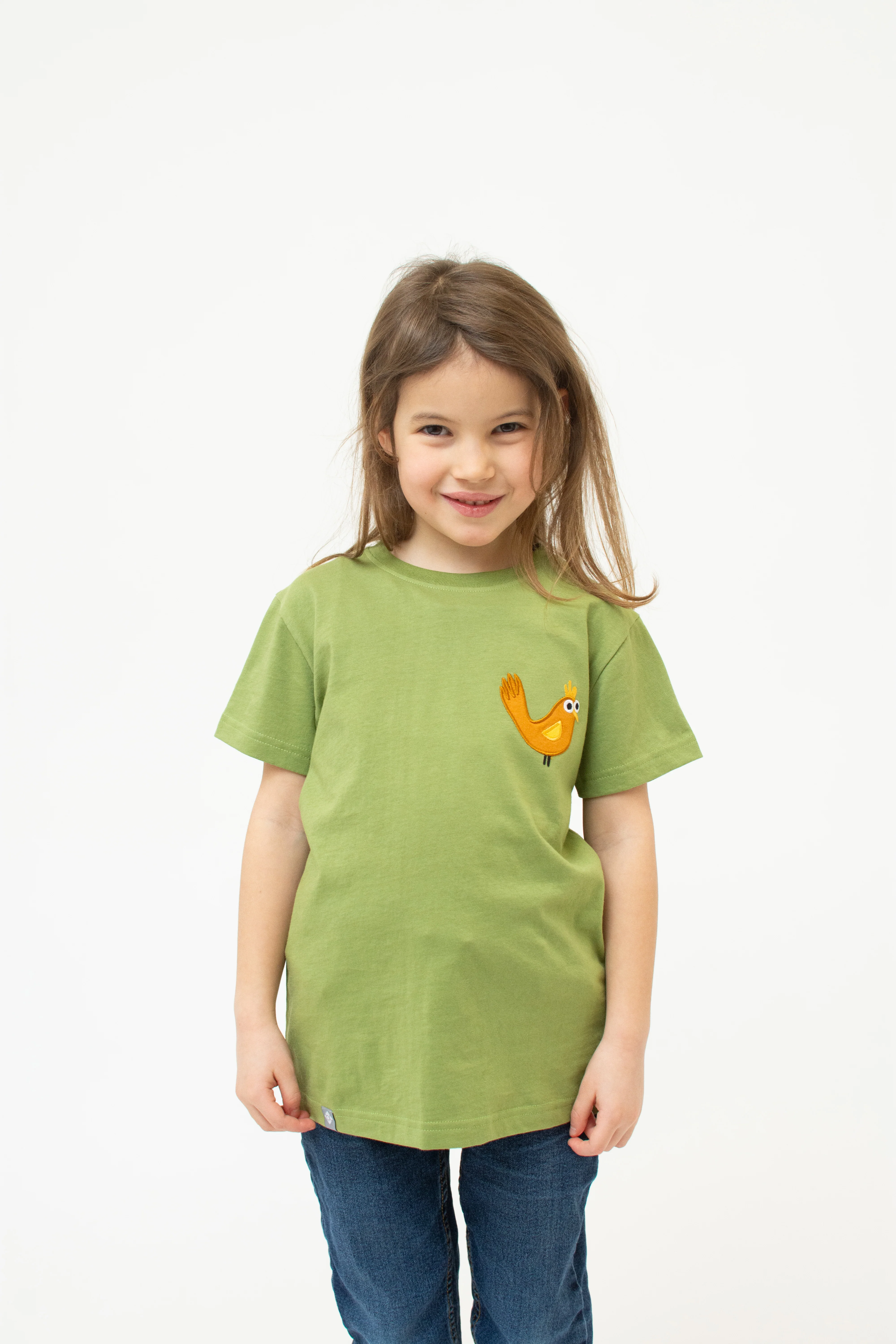 T-Shirt "Huhn" - olivgrün (Kinder) - Image 4