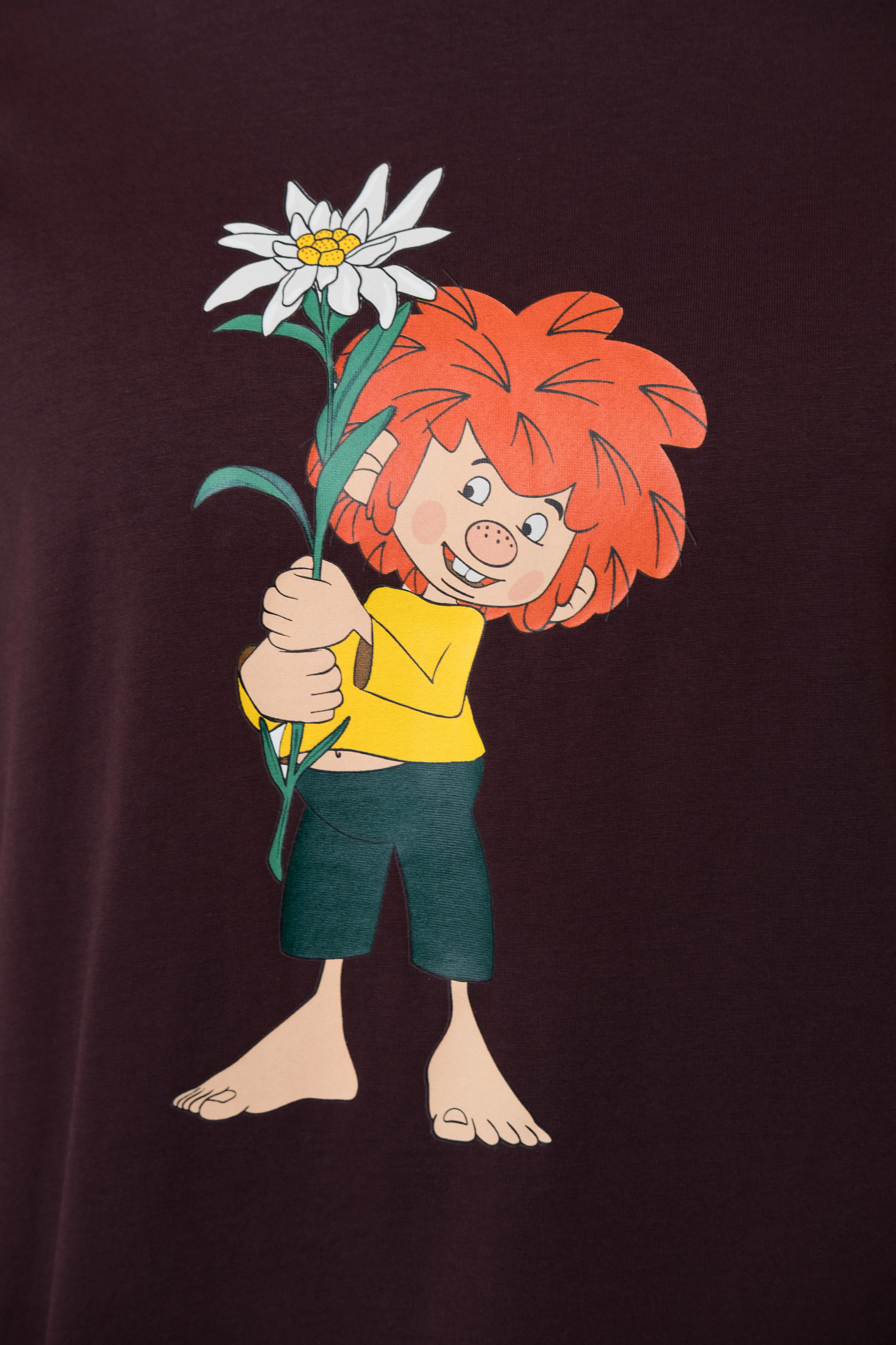 T-Shirt "Pumuckl Edelweiß" - marone - Image 4